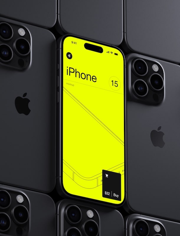 IPhone grid mockup